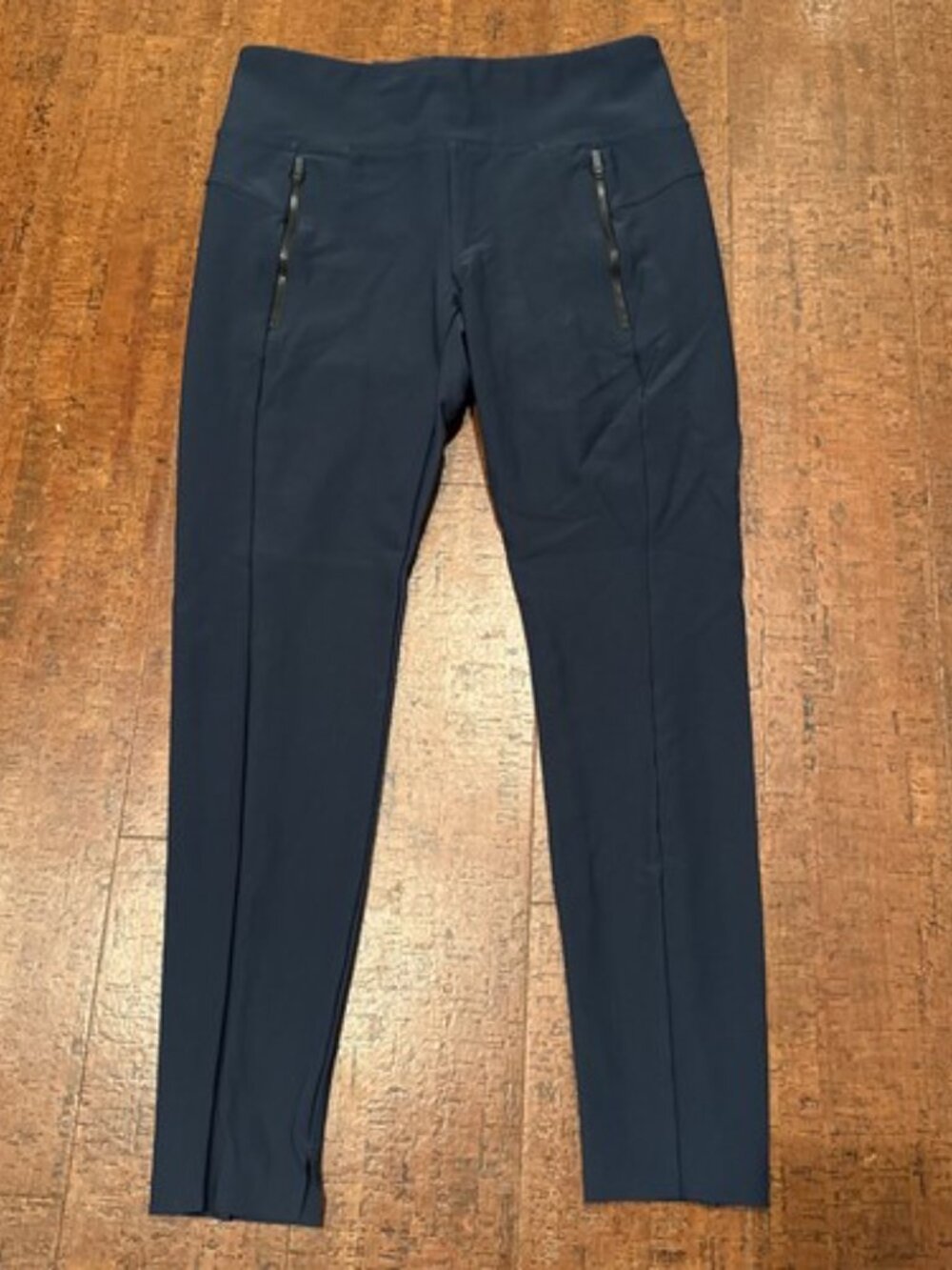 Athleta Women’s Small Navy Blue Stellar Tight Leggings Zip Pockets
